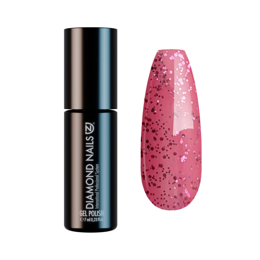 Gel Polish – Crystal Pink Glitter – DN225 – 7ml – HEMA Free