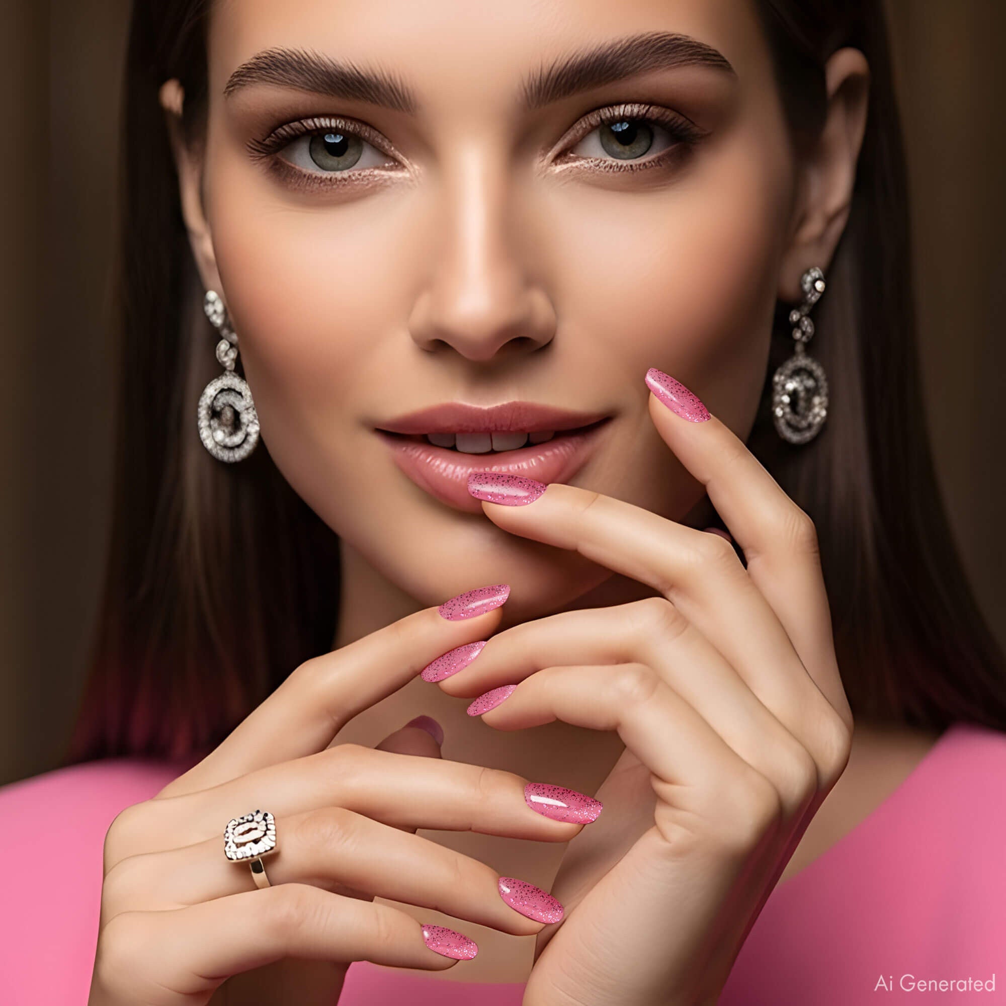 Gel Polish – Crystal Pink Glitter – DN225 – 7ml – HEMA Free
